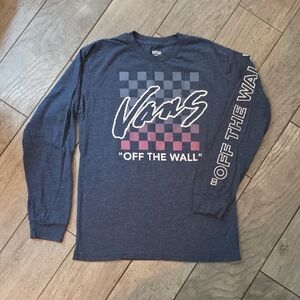 Vans Blue Checkered Long Sleeve Tee